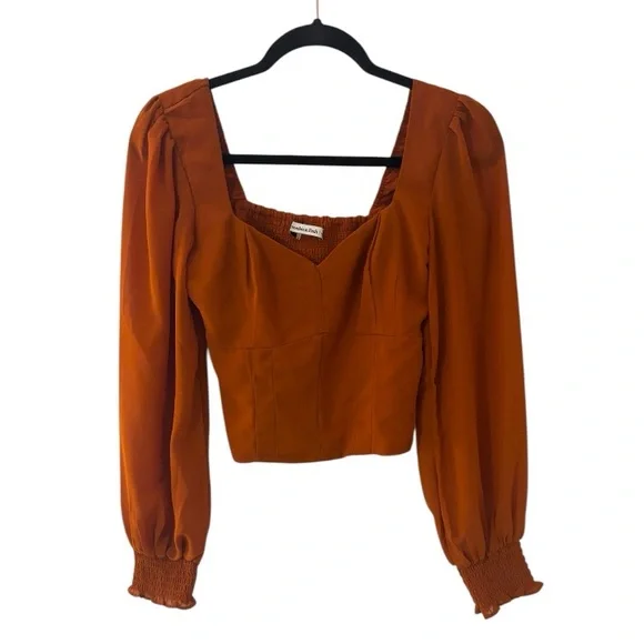 Abercrombie & Fitch Cropped Peasant Top - Picture 2 of 4